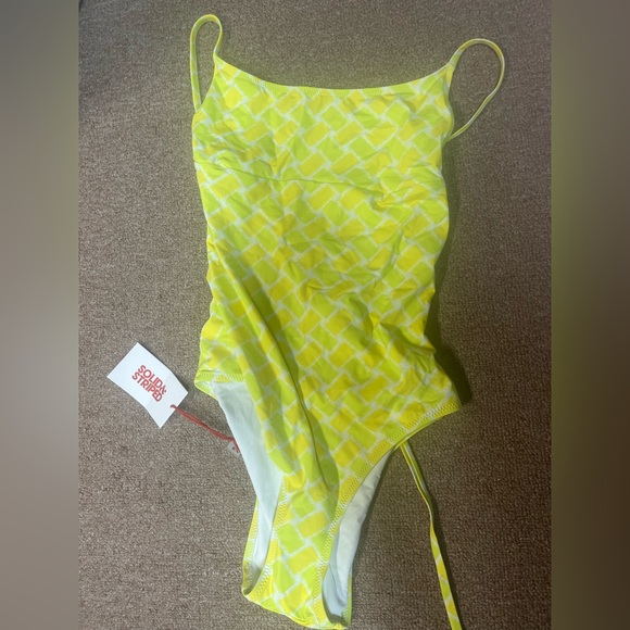 SOLID & STRIPED WITH TAGS Melissa One-Piece Swimsuit Pineapple Title - Picture 2 of 4